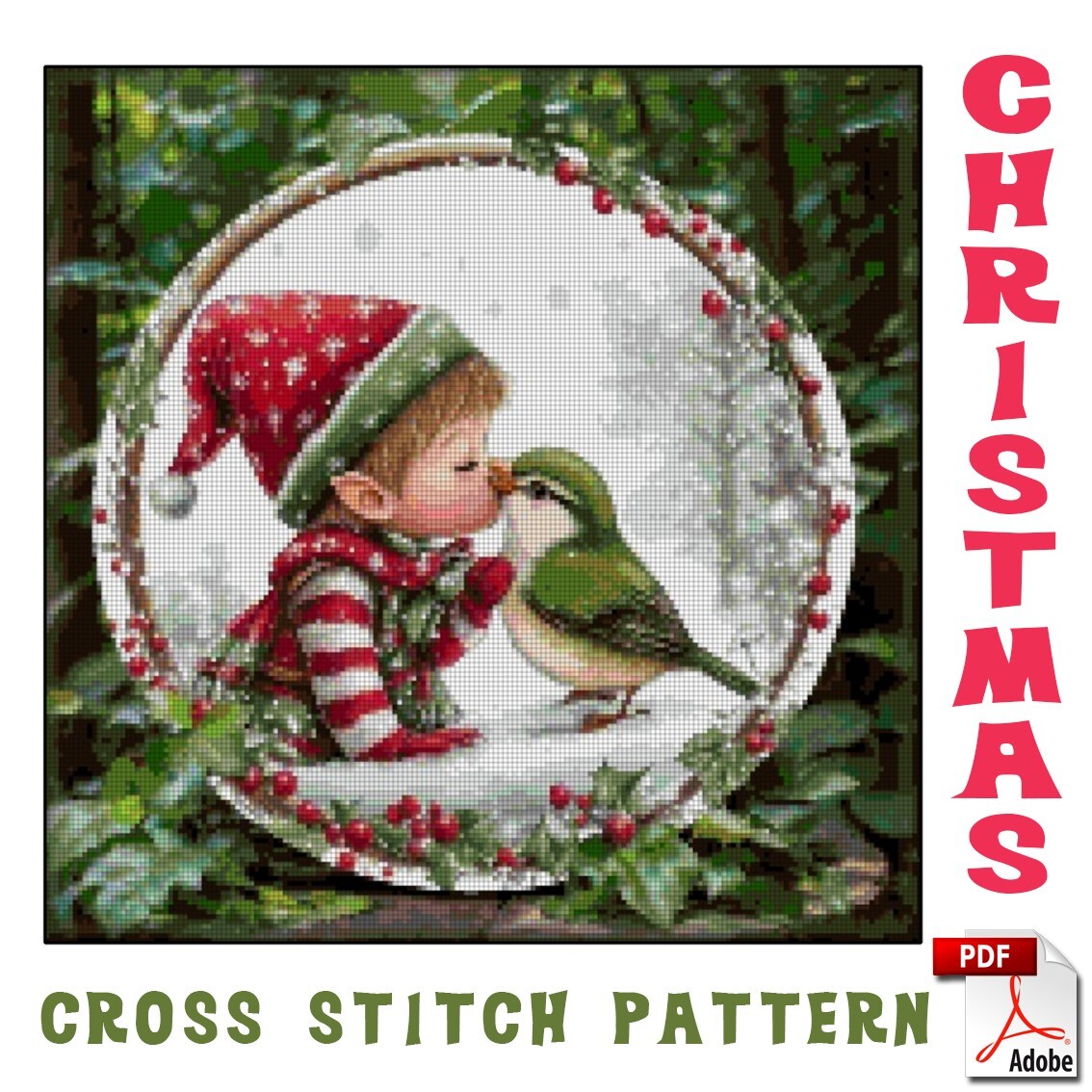 DIGITAL DOWNLOAD PDF Christmas Cross Stitch Pattern