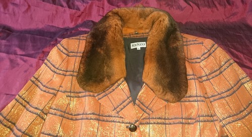 ORIGINAL RENZO EXTRAVAGANTE DESIGNER DAMENJACKE ORANGE/GOLD MIT ROSTBRAUN GEFÄRB - Bild 2 von 12