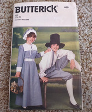 Butterick Childrens Pilgrim Prairie Costume Pattern 4691 Size 2-4-6