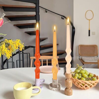 Orange Twisted Taper Candles 10'' Tapered Candle Sticks