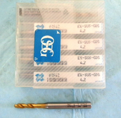 5 pcs. New OSG # 61542 EX-SUS-GDS 4.2 MM TiN Coated Cobalt Drills