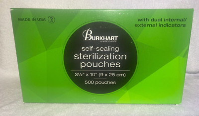 Sterilization Pouches, Self Sealing ( 3.5 x 10)/ BURKHART Box of 500 pouches