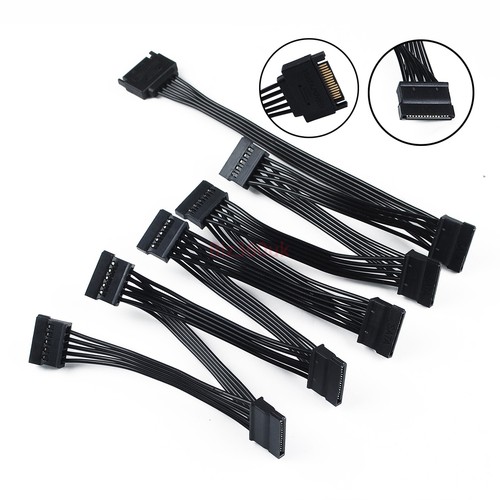 SATA Power 15 Pin 1 Male To 5/8/10/ Female Splitter Hard Drive Cable for HDD SSD - Picture 10 of 49