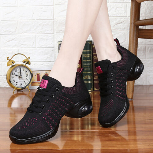 Women's# Jazz Shoes Lace-up Sneakers Breathable Split Sole Athletic Dance Shoes. - Picture 1 of 24