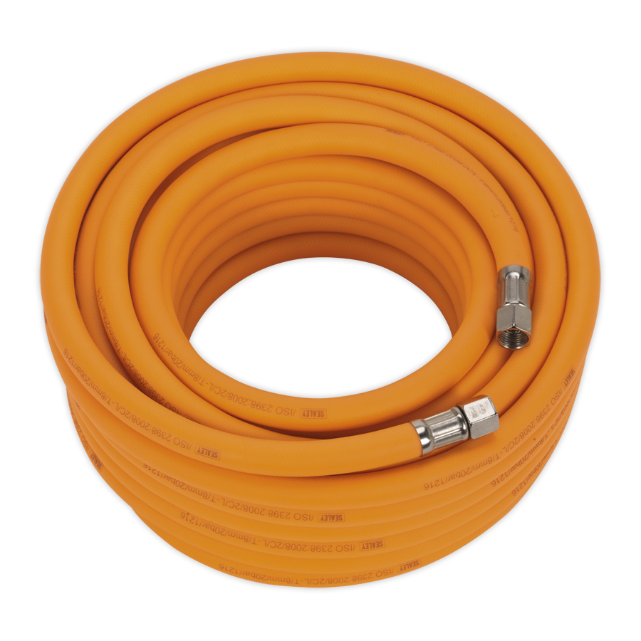Sealey Men's White 15M X Ø8mm High-Visibility Hybrid Air Hose With 1/4" Bsp Unions - Ahhc15 - Image 8