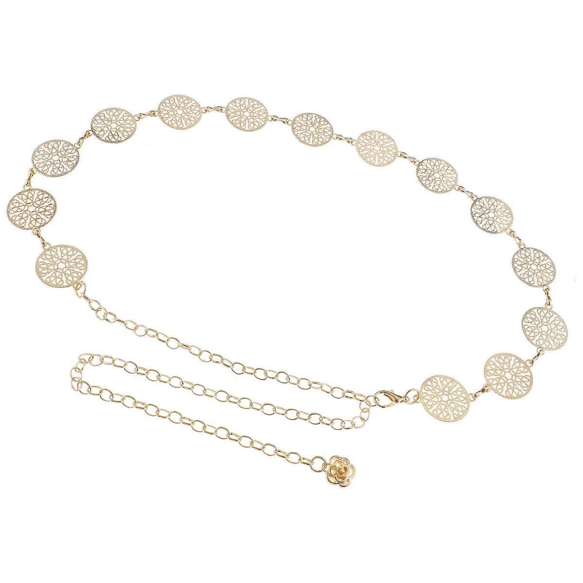 Alloy Chains Waist Belt Rose Chain Belt Fashion Waist Dress Belt