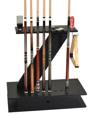 BILMAG Billard Queue Halter Ständer Z-Style 8 Queue Pool Snooker Kugeln Holz schwarz