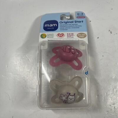 MAM Start Newborn Pacifiers (2 pack, 1 Sterilizing Pacifier Case), Newborn Baby