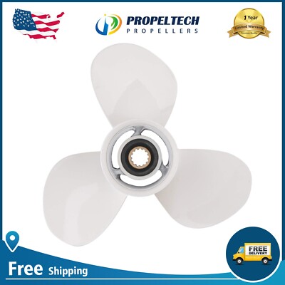 12 1/4 x 9 Pitch Outboard Propeller For Yamaha Engine 25-60hp 13 Spline 12.25x9