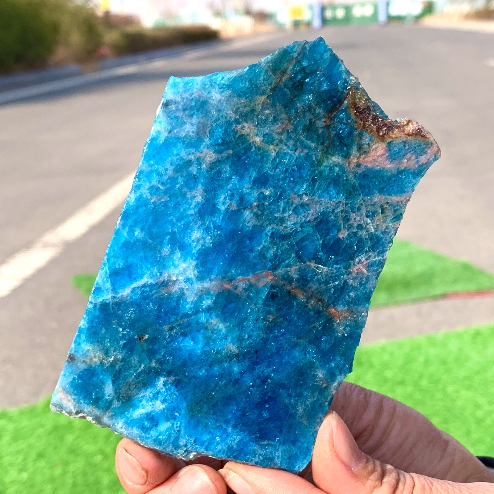 Natural Blue Apatite Quartz Rock Mineral Specimen for Healing 116g