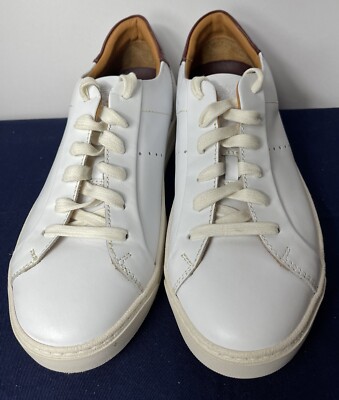 Bruno Magli Men White Leather Daniel Sneakers Tennis Shoes  display picture 1