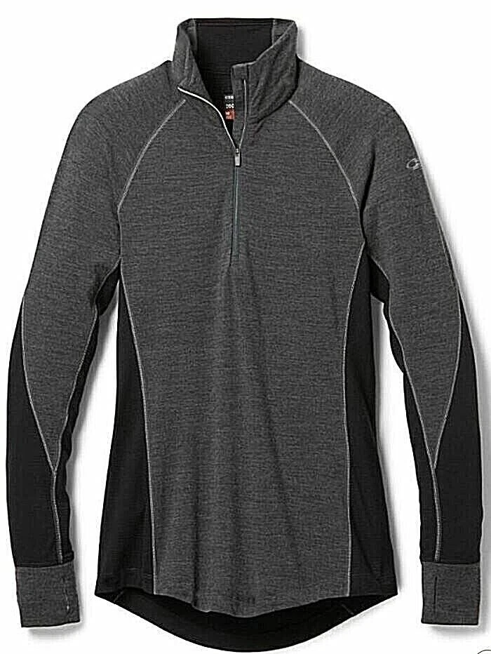 Icebreaker 260 Zone Half-Zip Base Layer Top Womens NWT X-Large Jet Heather/black