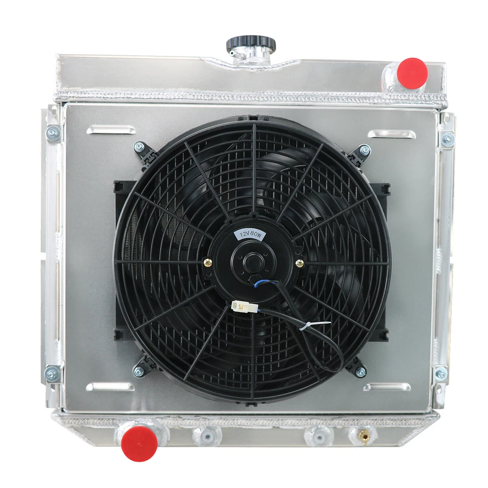 4-Row Radiator+Shroud Fan+Relay For 1969-1970 Ford Mustang 1971-1979 Maverick Foto 2 de 4