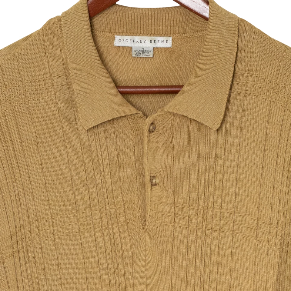 Suéter Geoffrey Beene Tossian Mezcla de Seda Cuello Para Hombre Mediano Años 90 Tejido Suave Foto 2 de 4