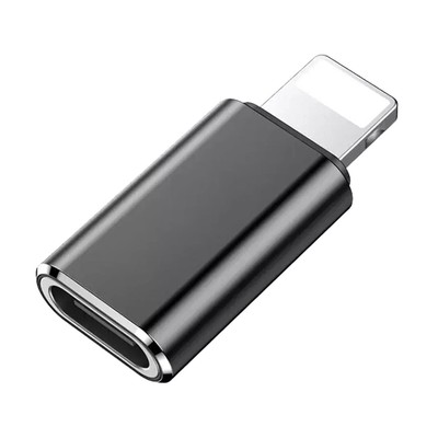 OTG Adapter | USB C - 8 Pin | Typ-C Eingang für iPhone - Schwarz Mini 