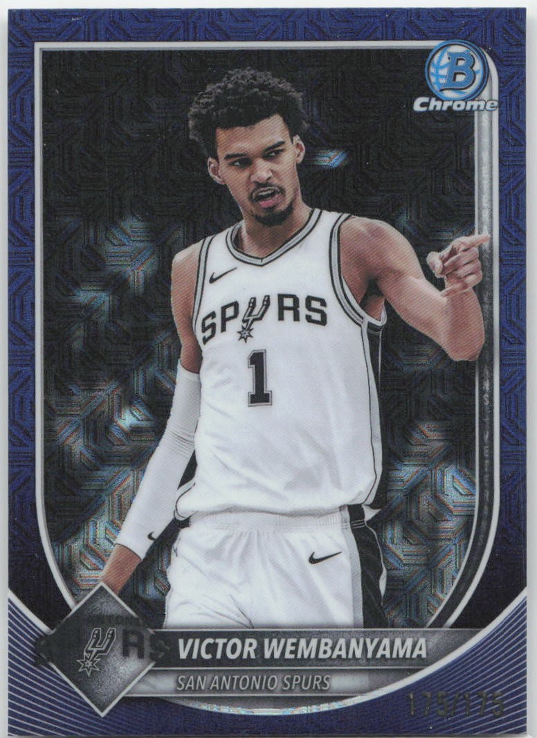 2025-26 Bowman #BCV-143 Victor Wembanyama Chrome Navy Mojo Refractor #/175