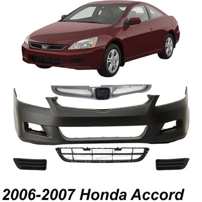 Front Bumper Cover Fascia & Grille Assembly Kit For 2006-2007 Honda Accord