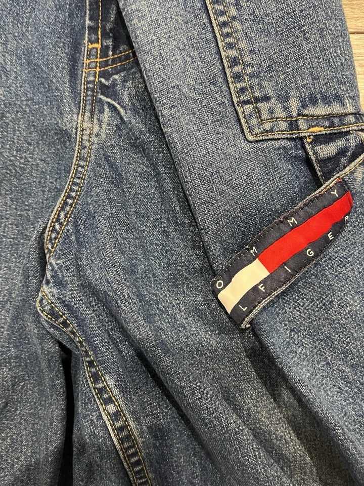 Mono con tirantes Tommy Hilfiger de colección años 90 para hombre grande azul suelto logotipo hip hop Foto 2 de 4