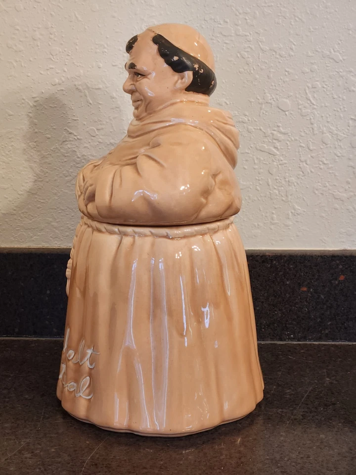 VTG Cumberland Ware Cookie Jar Friar Tuck Thou Shalt Not Steal Monk 13.5" LARGE - Image 2 of 4