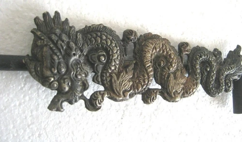 ANTIQUE OLD BRASS DRAGON WEATHER VANE DETAILED AND RARE .
