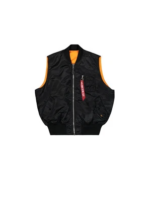 Alpha Industries MA-1 Heritage Vest Bomberjacke Weste black orange Gr.: M - 3XL - Bild 1 von 4