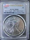 2016 $1 American Silver Eagle PCGS MS69 First Strike 30th Anniversary