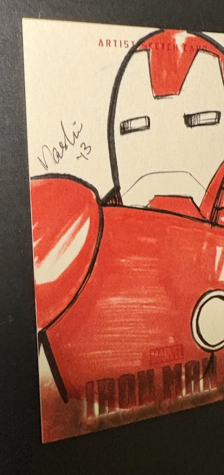 2013 Upper Deck Iron Man 3 Sketch Card 1/1 Hand Drawn By Nash Alvarez Auto MSU - Image 2 of 4
