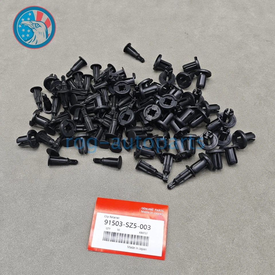 OEM New 50PCS 10mm Clips Bumper Rivets Retainer Fastener Hood Fender For Honda - Image 4 of 4