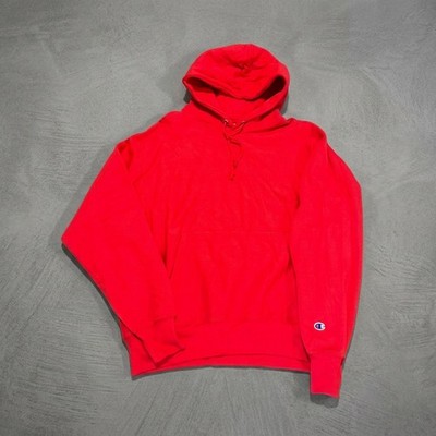 Champion Reverse Weave Pullover Hoodie Men's Large Red Blank Sweatshirt GF68