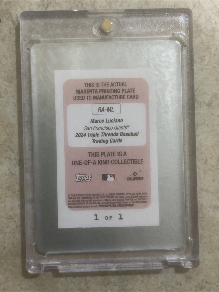 Marco Luciano Auto 1/1!2024 Topps Triple Threads Magenta Printing Plate ...