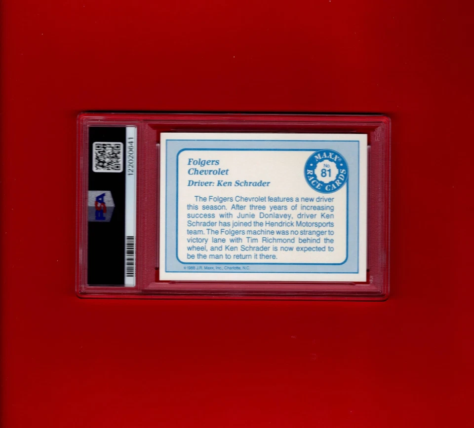 1988 Maxx (Char) #81 Ken Schrader's Car 10 Gem Mint $$$$ - Image 2 of 2