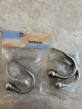 4 Satin Nickel Curtain Ball Holdbacks By Springs Window Fashions