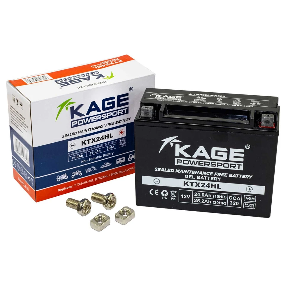 Batterie Gel de Démarrage KAGE YTX24HL-BS pour Honda CBX 1000 Gl 1500 Goldwing - Photo 2/4