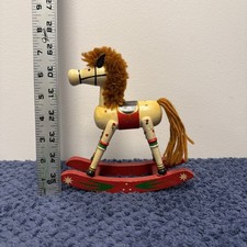 Miniature Vintage Wooden Rocking Horse, Doll size 8  