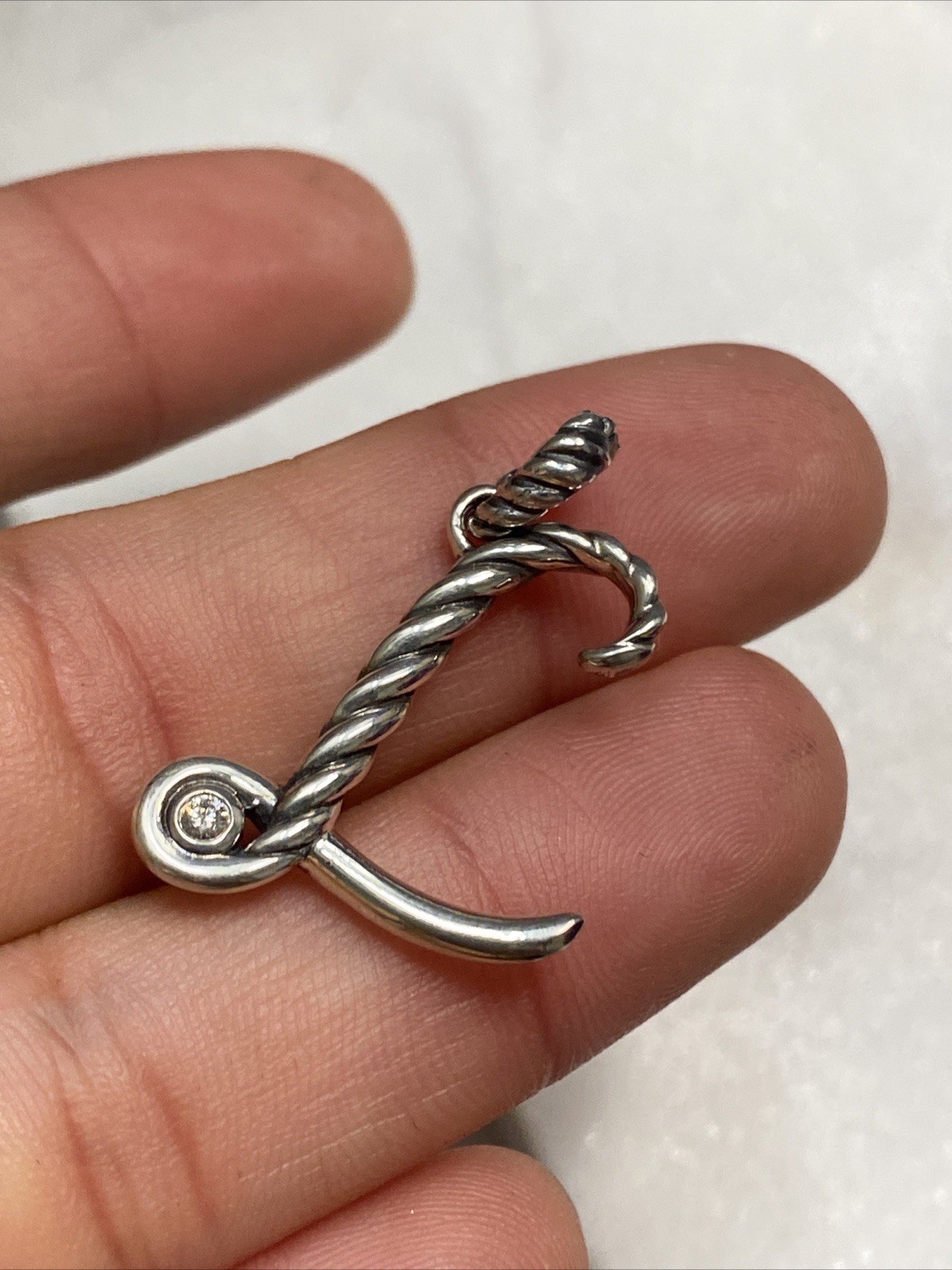 DAVID YURMAN Script Initial L Charm Enhancer Pend… - image 1