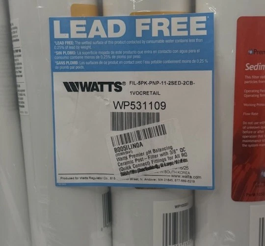 Watts Premier 531109 Pure Plus 5 Pack Filter Kit 105311, 105351, 105381 New - Image 2 of 4