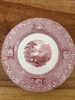Royal Staffordshire/England~Red Transferware~ Jenny Lind  - B & B Plate