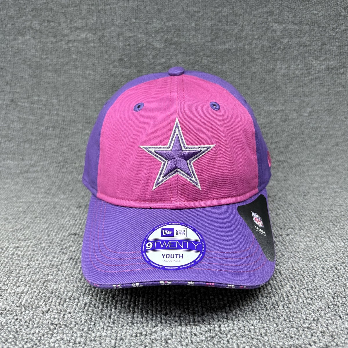 New Era Dallas Cowboys 9TWENTY Youth Girls Hat Pink Purple Floral Adjustable