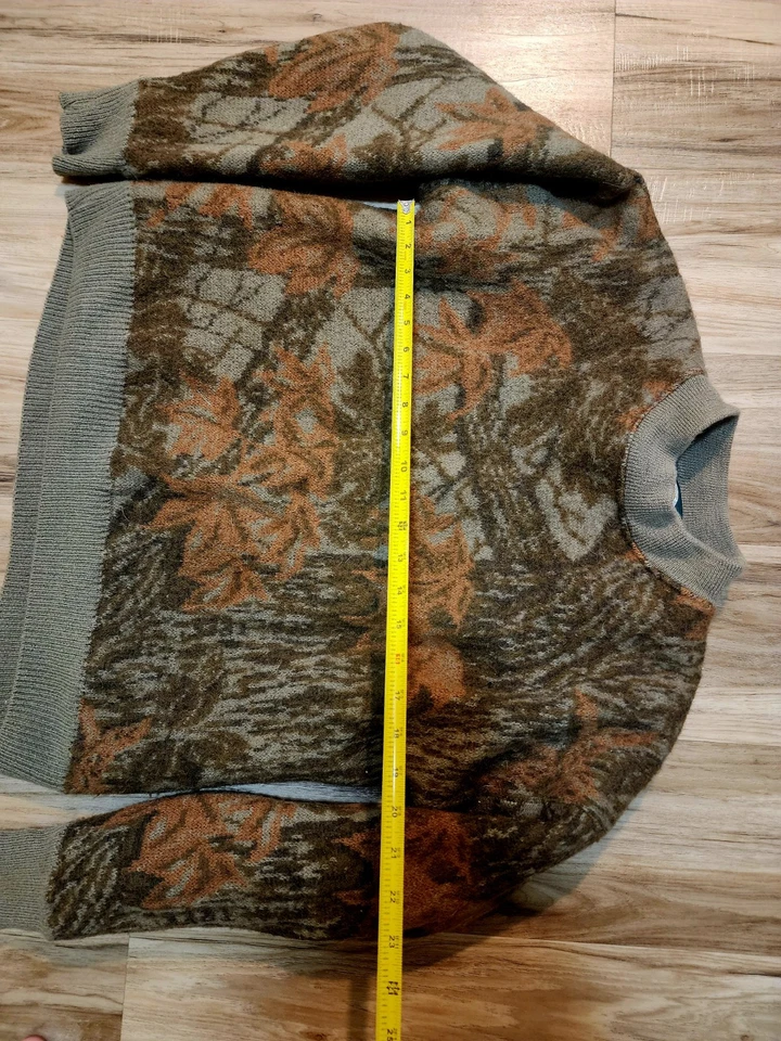 Cabela's Wool Windstopper Camo Sweater Realtree Men's L Henley Style Lined EUC - Image 3 of 4