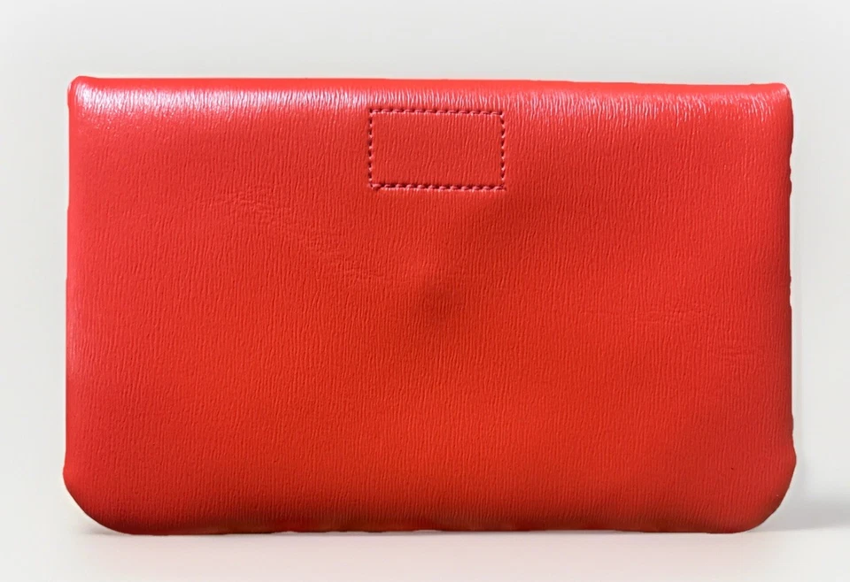 Neiman Marcus Mujer Magnético Precioso Rojo Coral Plegable Bolso sin asas Cartera Foto 2 de 4