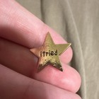 Gold Tone Metal Star Lapel Pin "itried" Theme, Clutch Back, Gold Color — photo 1