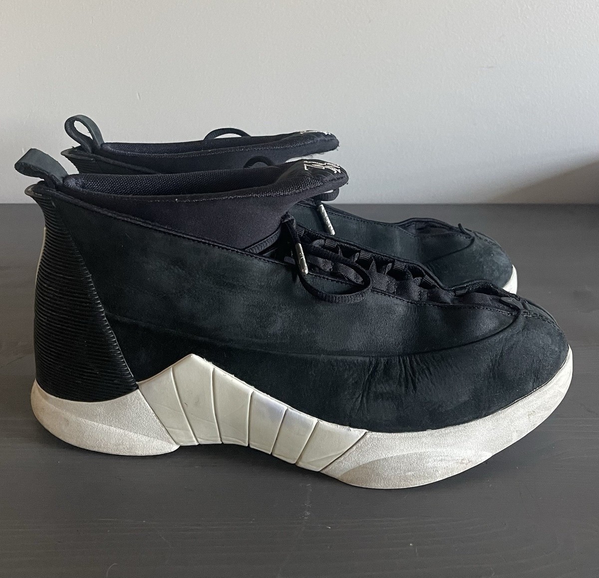 アラート　15ポンド PSNY x Air Jordan 15 Retro Men Sz 12 Black Suede 921194-011 | eBay