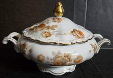  RARE Mitterteich Bavaria "NORWAY ROSE" Porcelain Covered Serving Bowl, Tureen