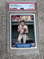 PSA 8 BASEBALL CARD 1982 FLEER CLEVELAND INDIANS JOE CHARBONEAU