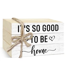 3 Pcs Decorative Books for Home Decor, Mini Faux Books Decoration, Wooden Boo...