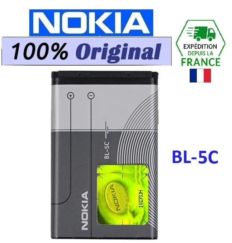 Batterie Nokia BL-5C Original pour 2323C/2330/2330C/2600/2610/2626/2700/2700C. - Imagen 1 de 1