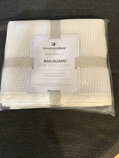 POTTERY BARN KIDS BreathableBaby RailGuard Crib Rail Cover, White Mesh.