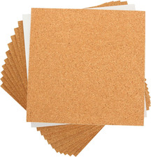 Self-Adhesive Cork Board Tiles - 10PCS 8" Square 6mm Thick for DIY Decor