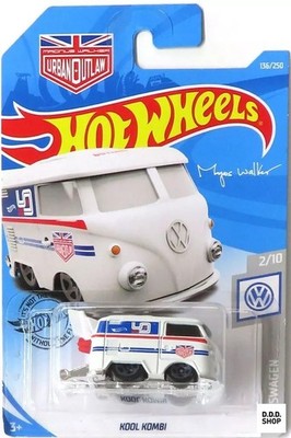 Hot Wheels 1/64 Diecast Kool Kombi weiß blau rot Volkswagen lose
