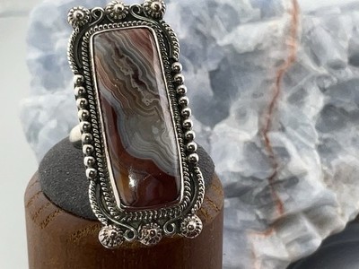 Mexican Laguna Lace Handcrafted 925 statement Ring Sz 9.5